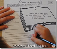 words in the word copywork