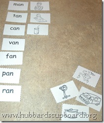 Word Family Word and Picture Sort