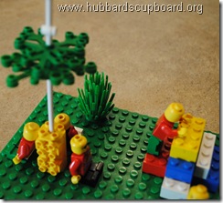 lego praying in the garden