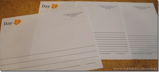 20 Days of Thanks sheets