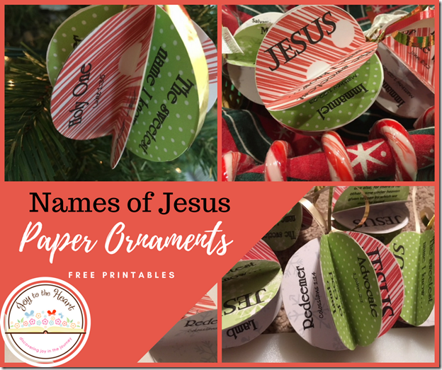 Names of Jesus Paper Ornaments